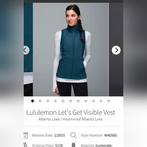 Lululemon athletica Lets Get Visible Vest Size 8